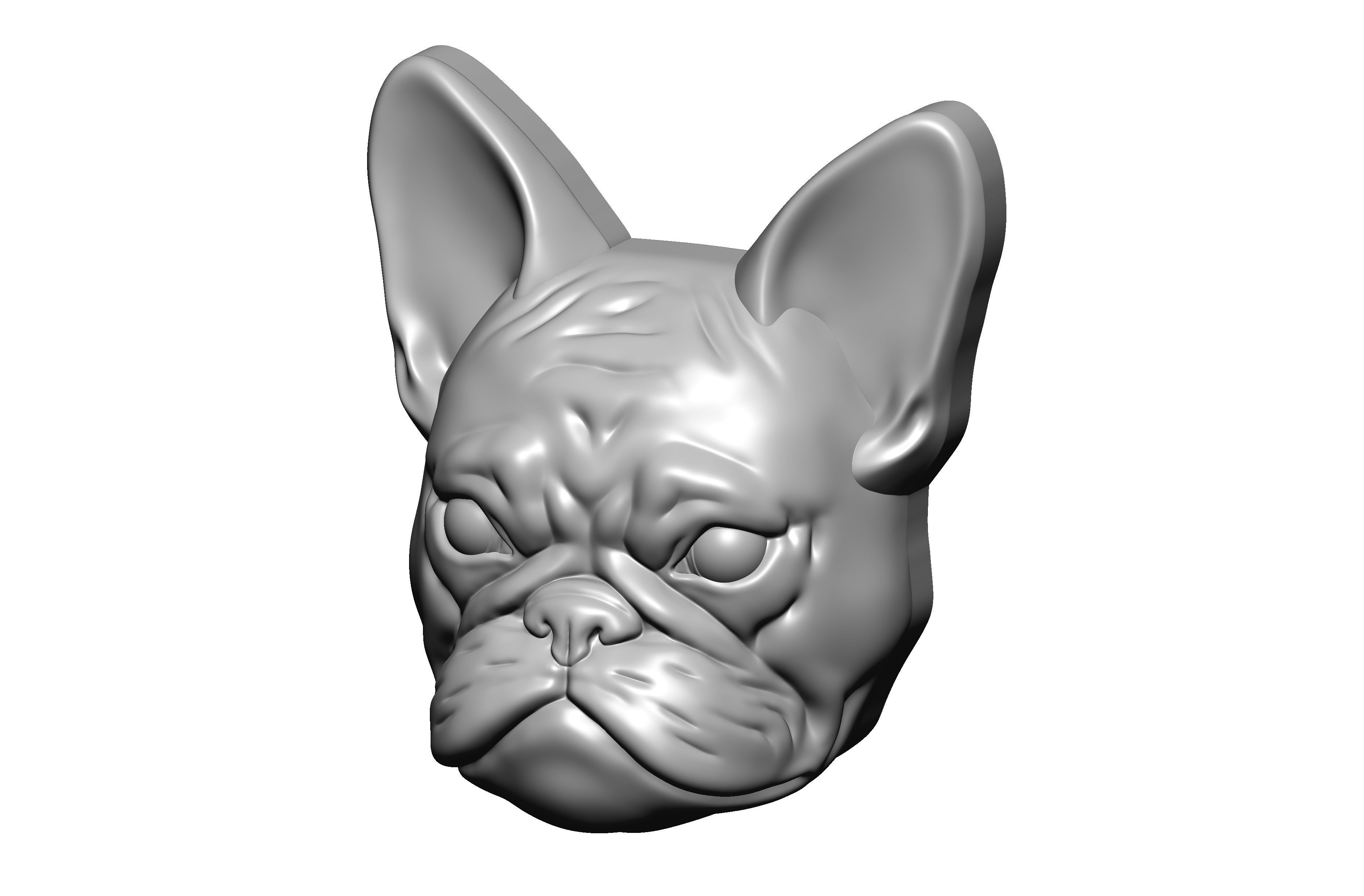 Head of French Bulldog for printing 3D print model_3