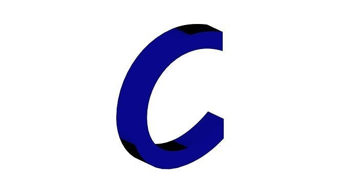 Uwanile Letter C Dimensions 3 cm Tall per 5 mm deep Free 3D print model