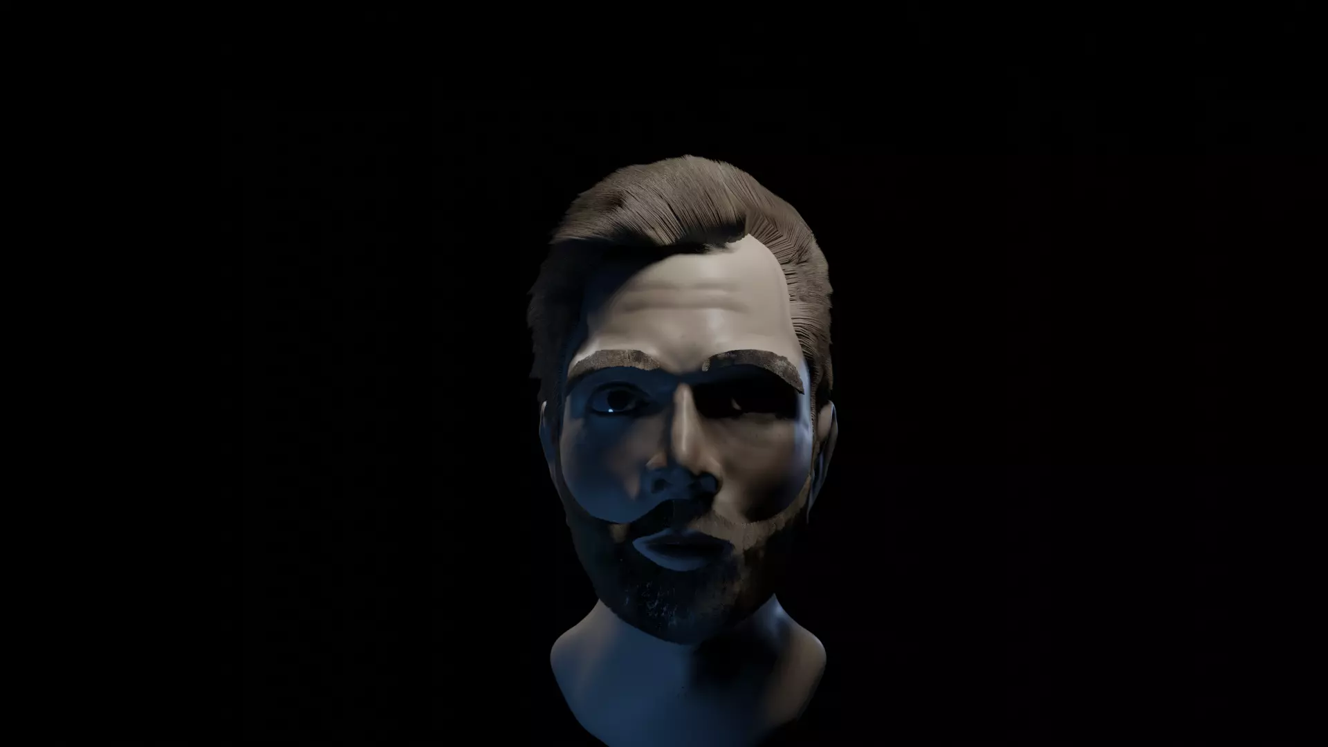 Male Head Free low-poly 3D model