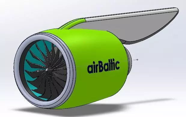 Pratt and Whitney 1400G engine model 3D model