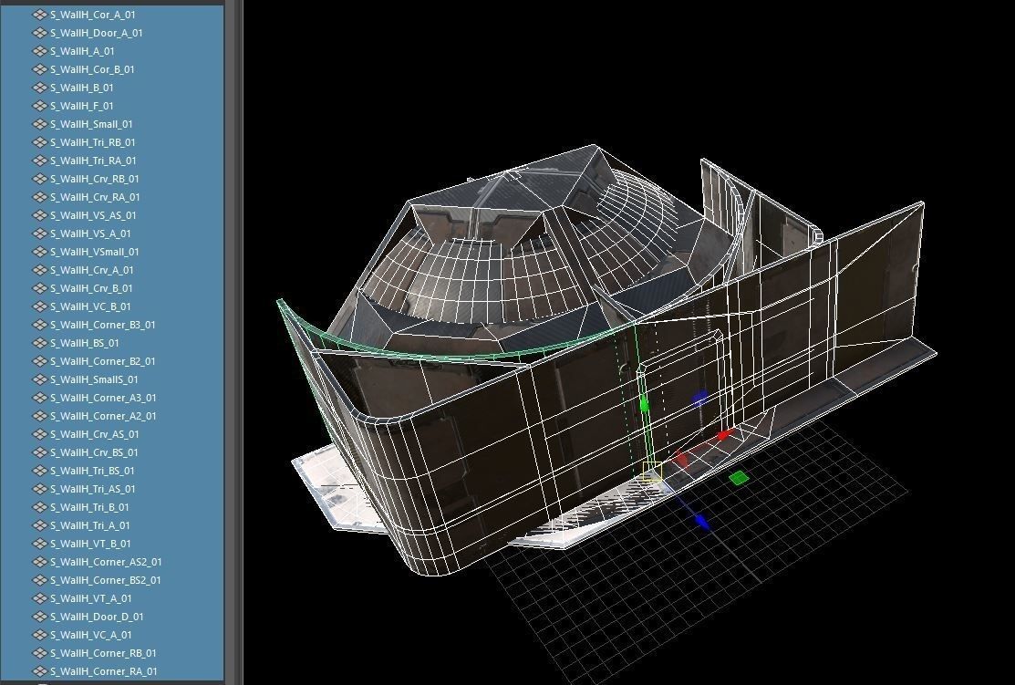 sci fi walls - modular kit Low-poly 3D model_6