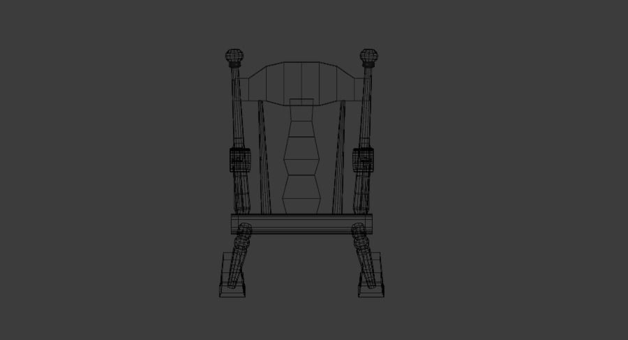 Low Poly Rocking Chair Low-poly 3D model_2