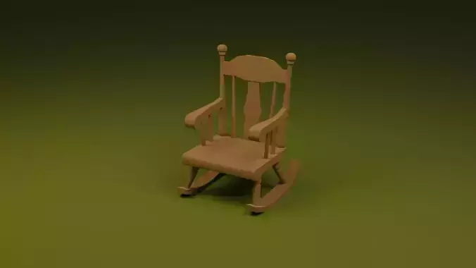 Low Poly Rocking Chair
