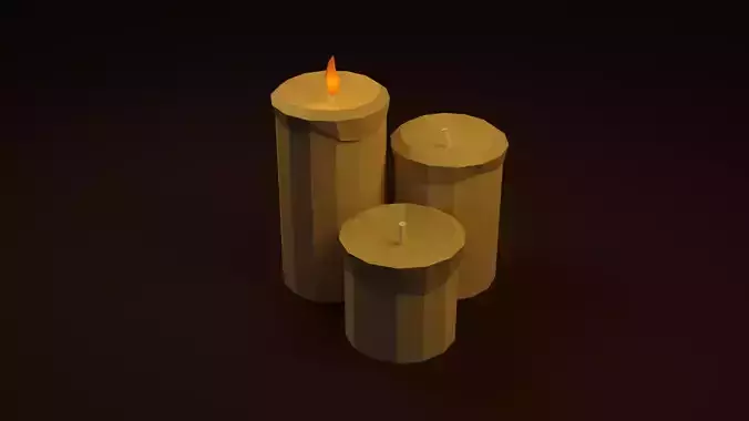 Low Poly Candles three