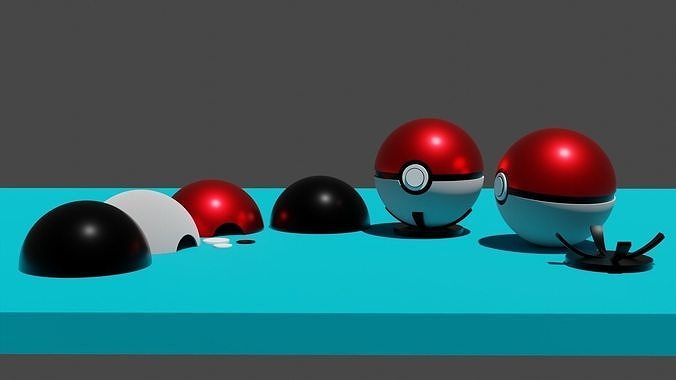 Pokebola pokemon balls on table 3D print model