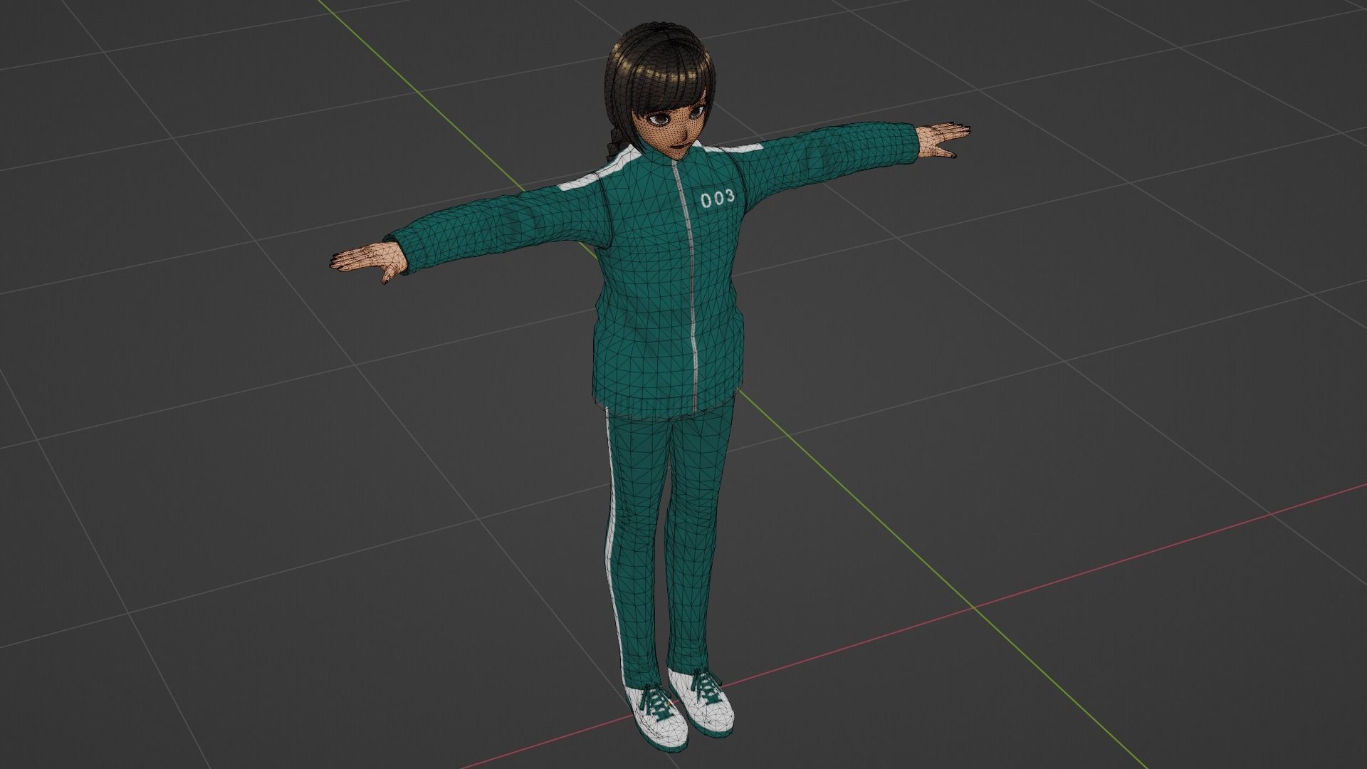 Squid Game - Player Low-poly 3D model_6