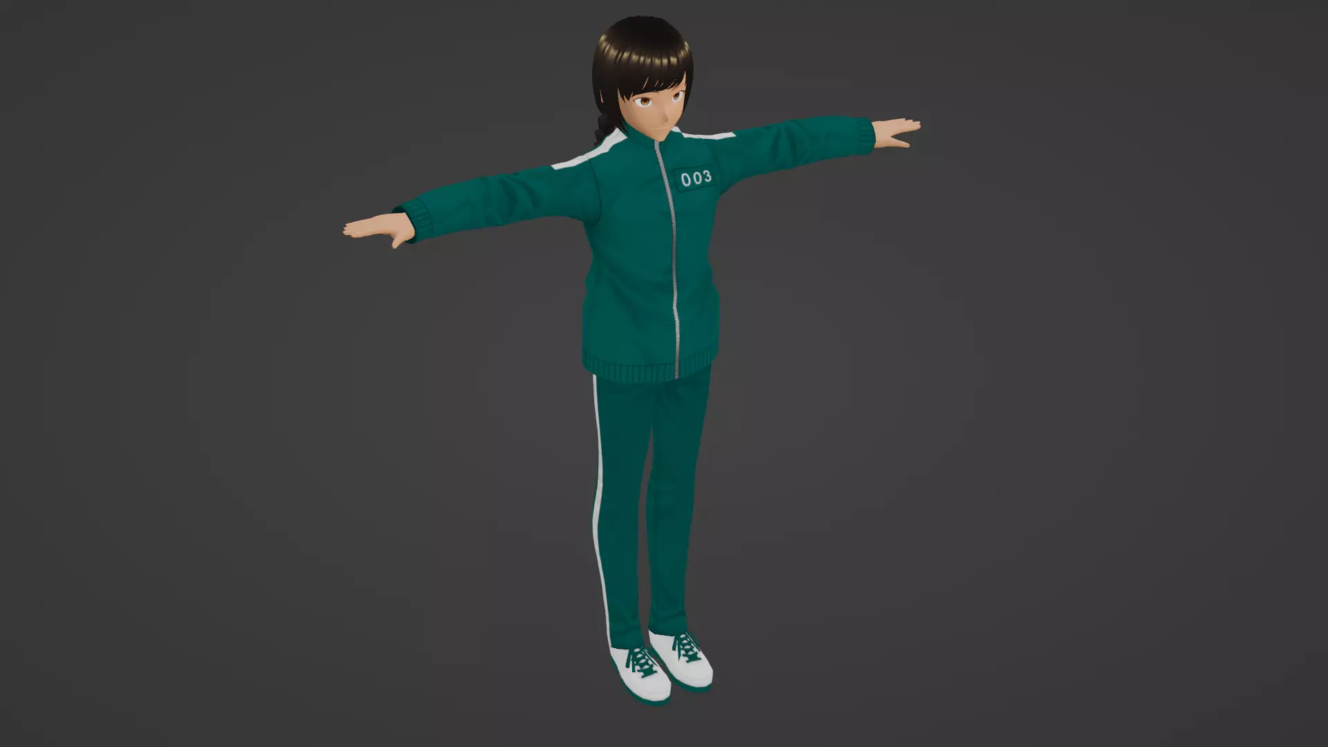 Squid Game - Player Low-poly 3D model_0