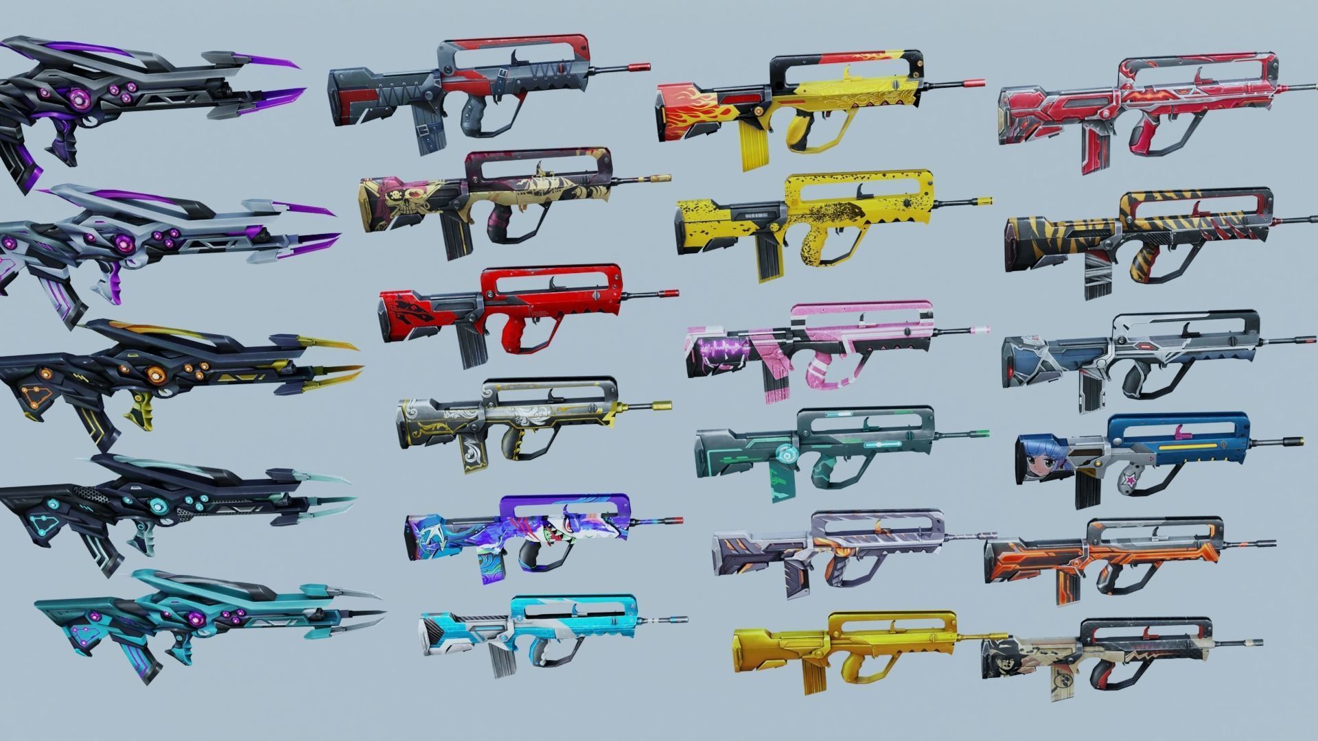 FAMAS Rifle Game Weapon 23x 3D model_2