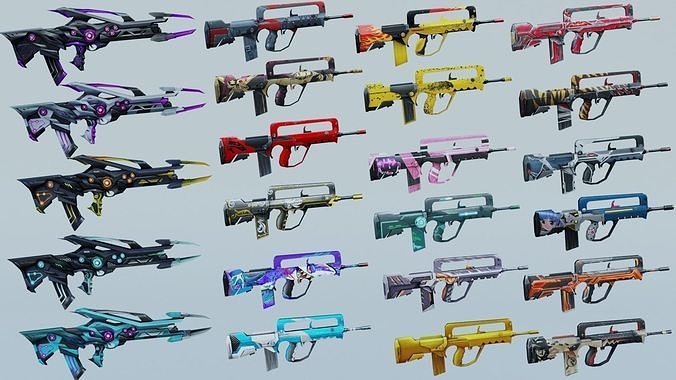 FAMAS Rifle Game Weapon 23x 3D model