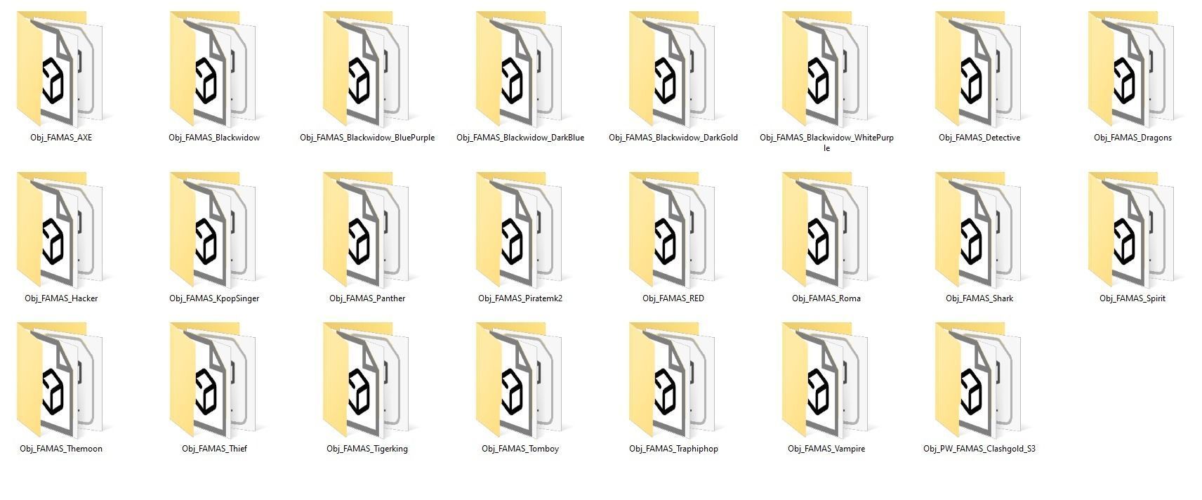 FAMAS Rifle Game Weapon 23x 3D model_29