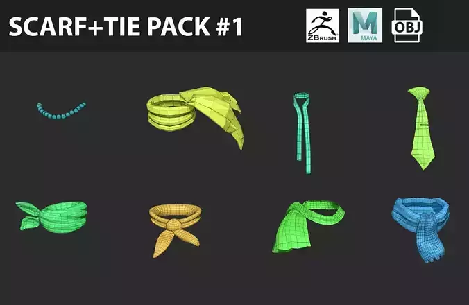 Ultimate Scarf Tie Model Pack 1