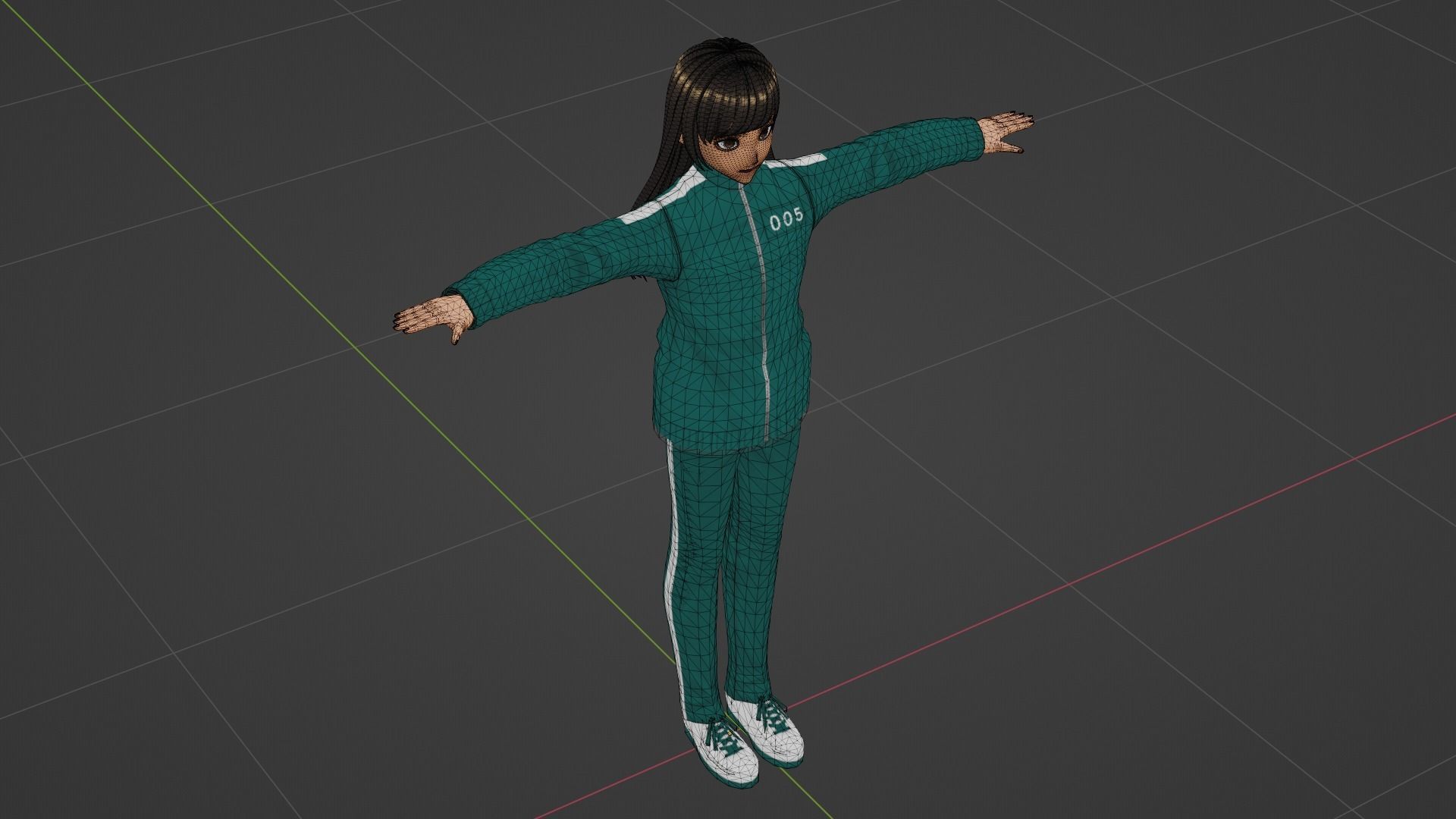 Squid Game - Player Low-poly 3D model_9