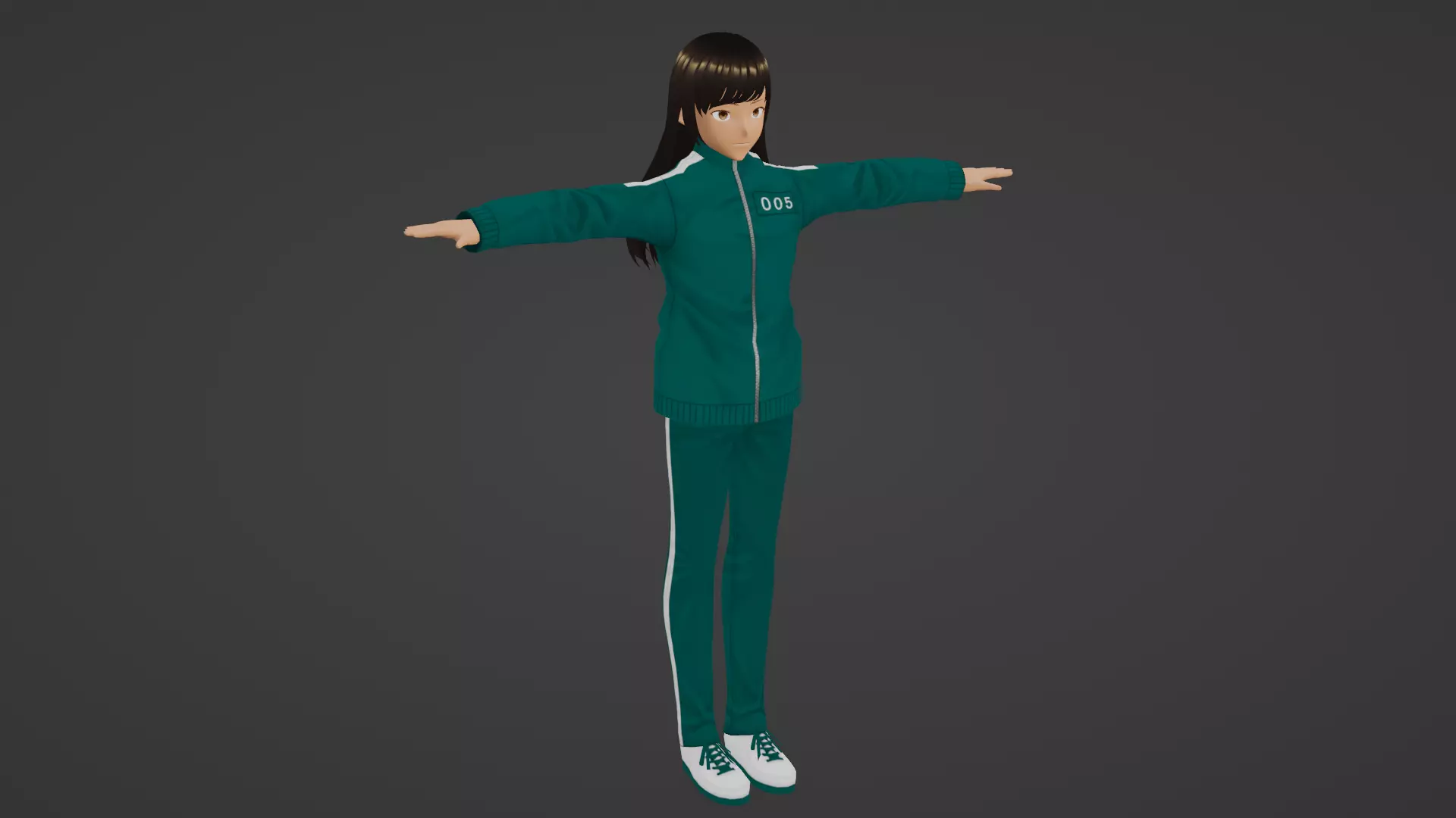 Squid Game - Player Low-poly 3D model_0