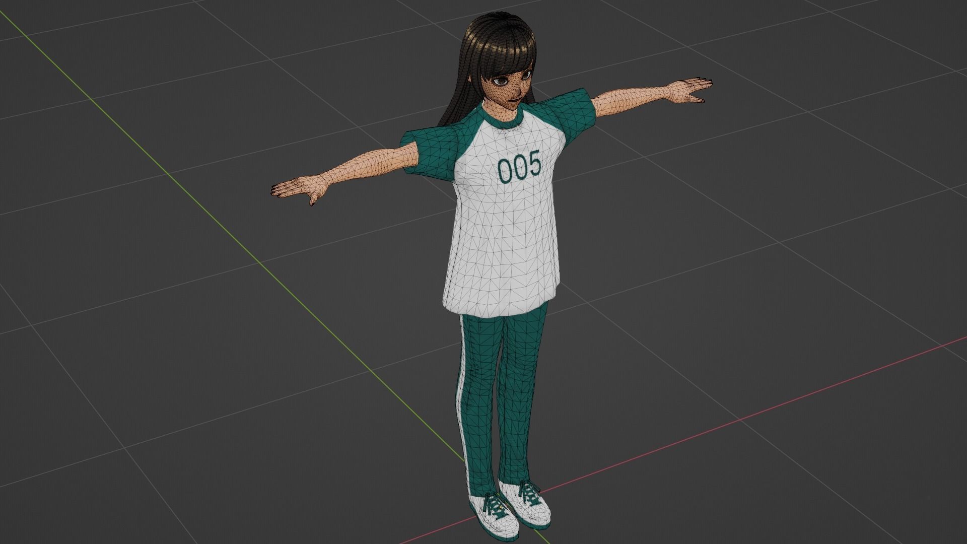 Squid Game - Player Low-poly 3D model_6