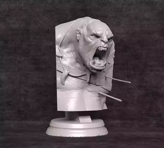 Orc Berserker Bust - Presupported Free 3D print model