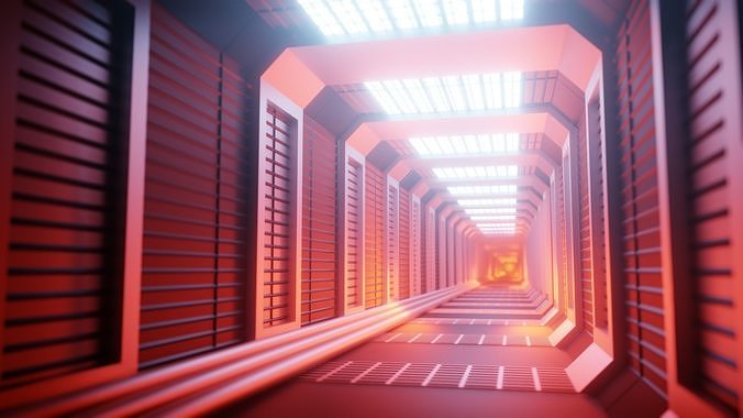 Scifi Hallway Free 3D model