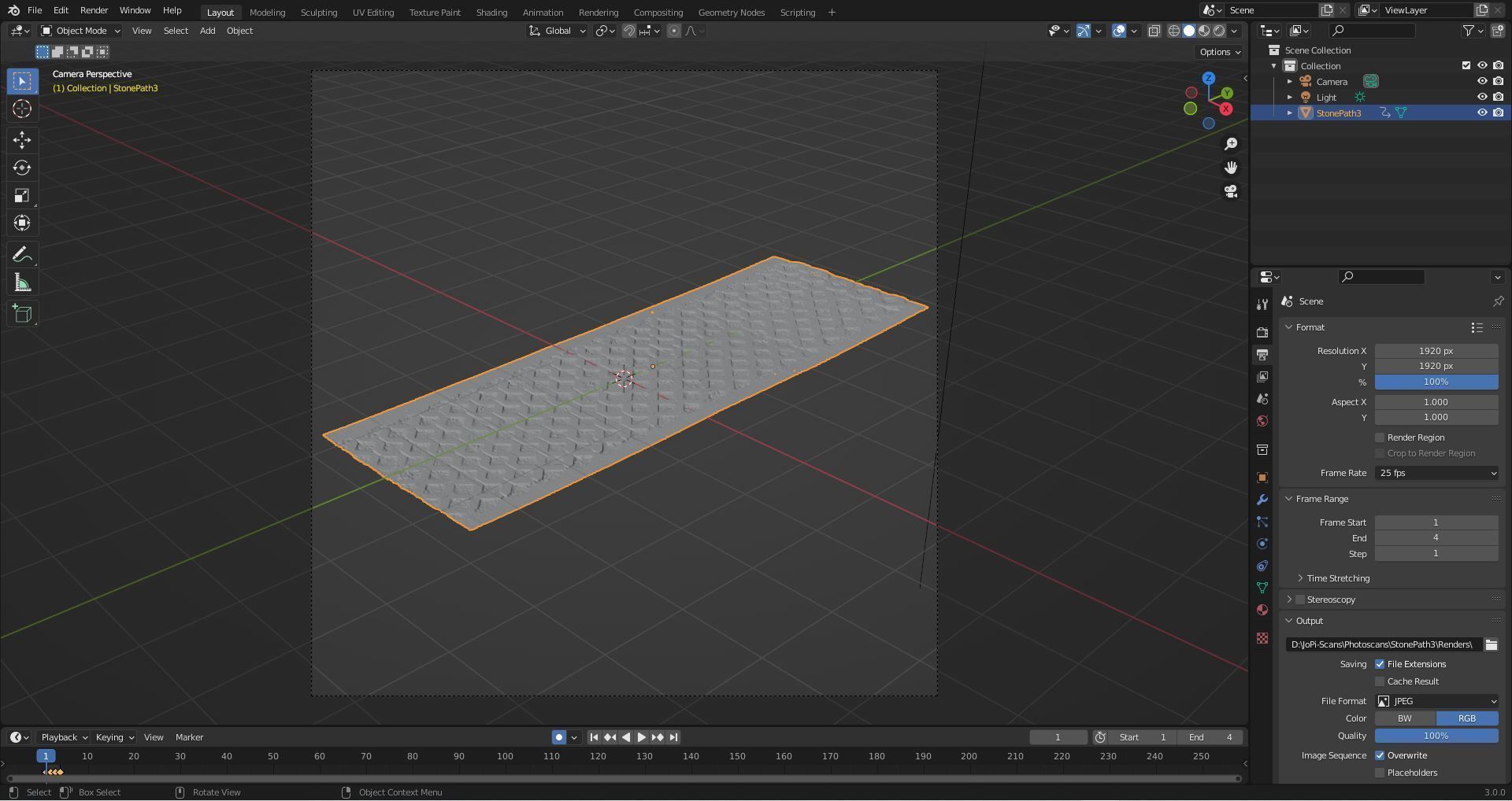 Stone Path 3D model_6