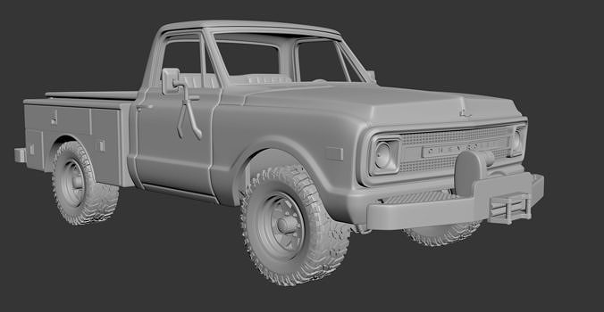 CHEVROLET K20 UTILITY BED 3D print model 7