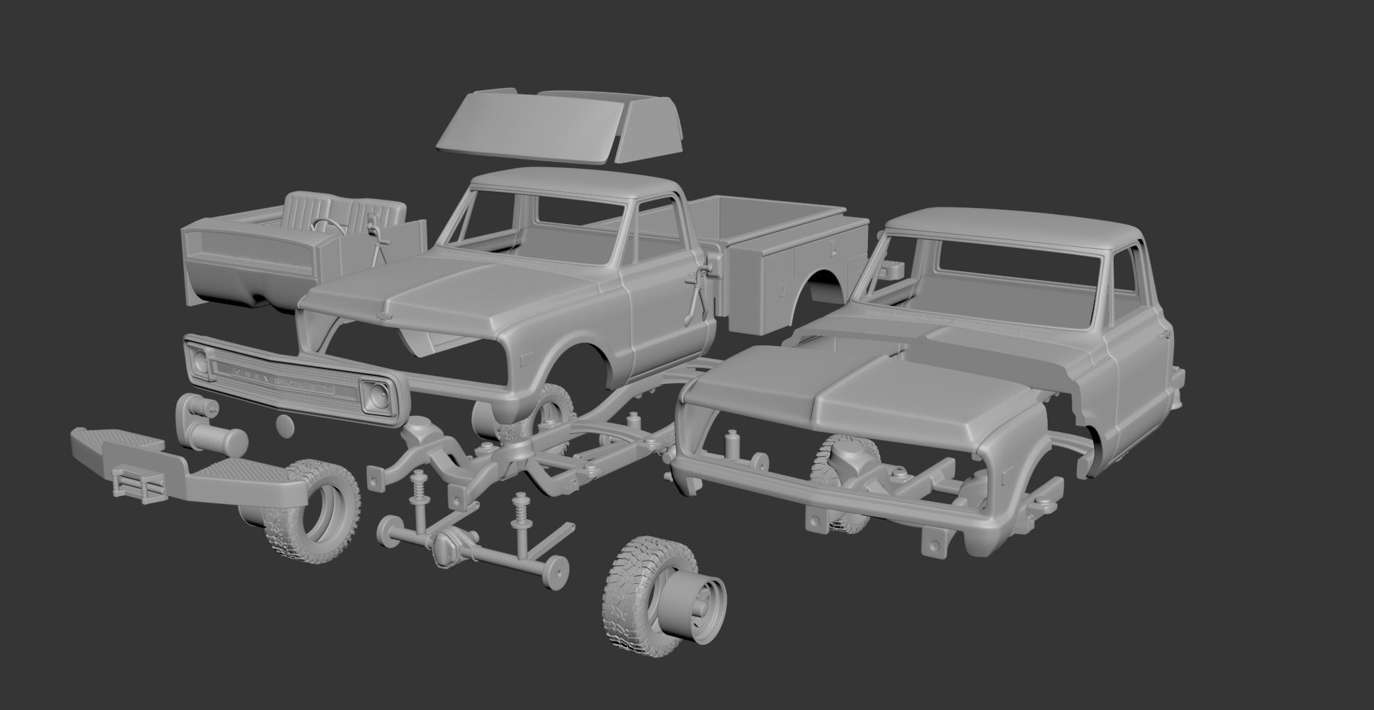 CHEVROLET K20 UTILITY BED 3D print model_9