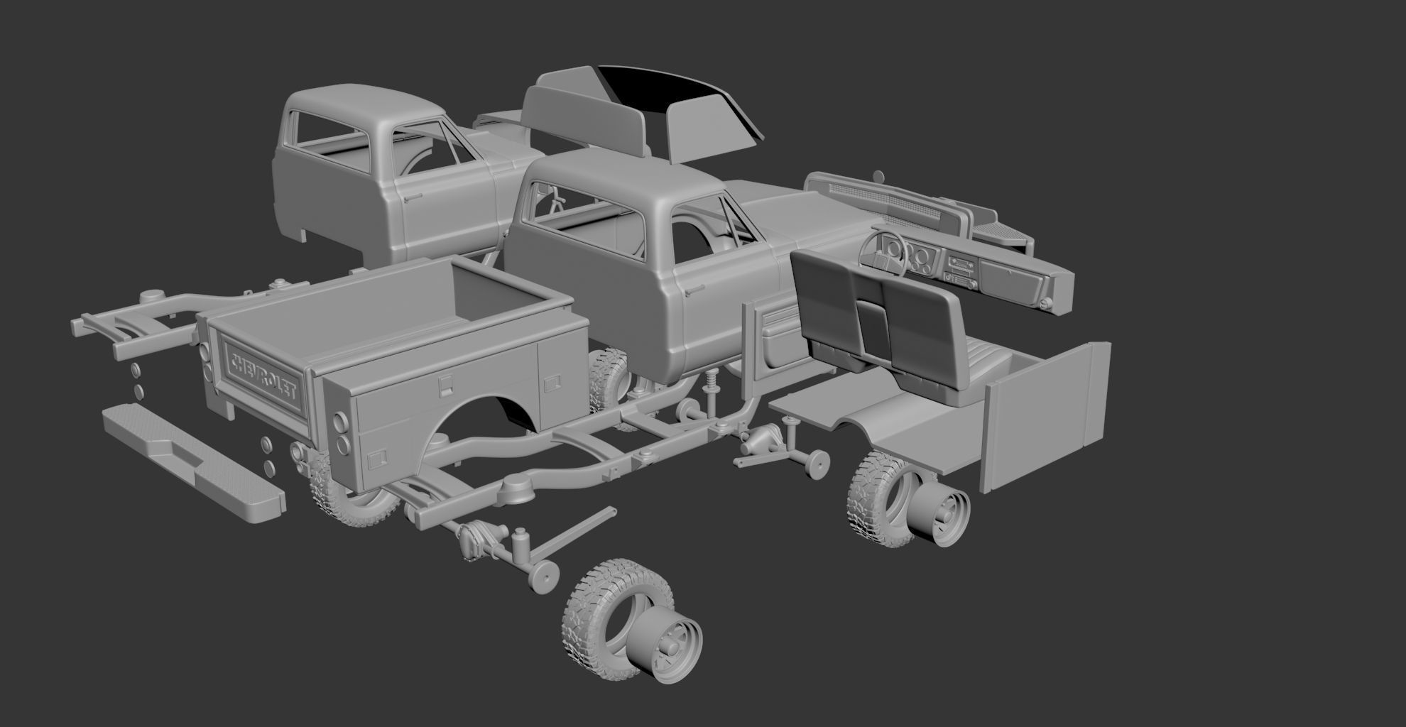 CHEVROLET K20 UTILITY BED 3D print model_10