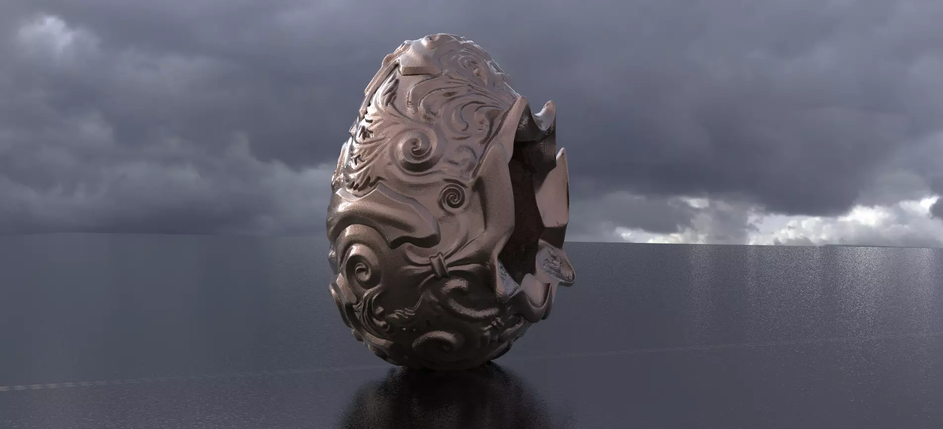 Easter Egg Detailed Burst 3D model_0