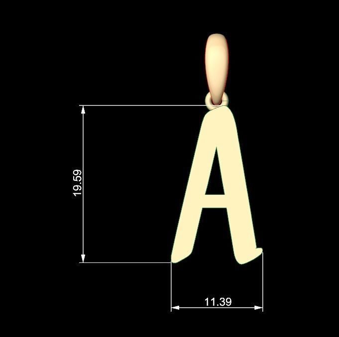 Initial Letters Pendant Solander A 3D print model_4