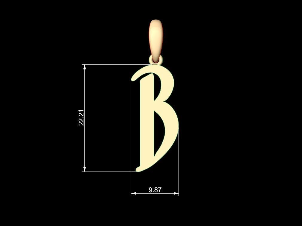 Initial Letters Pendant Solander B 3D print model_4