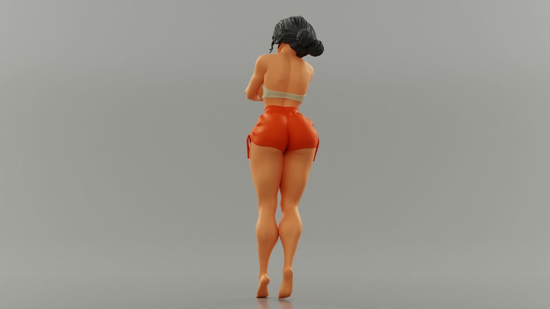 Beautiful Girl Leaning Against 3D print model_8