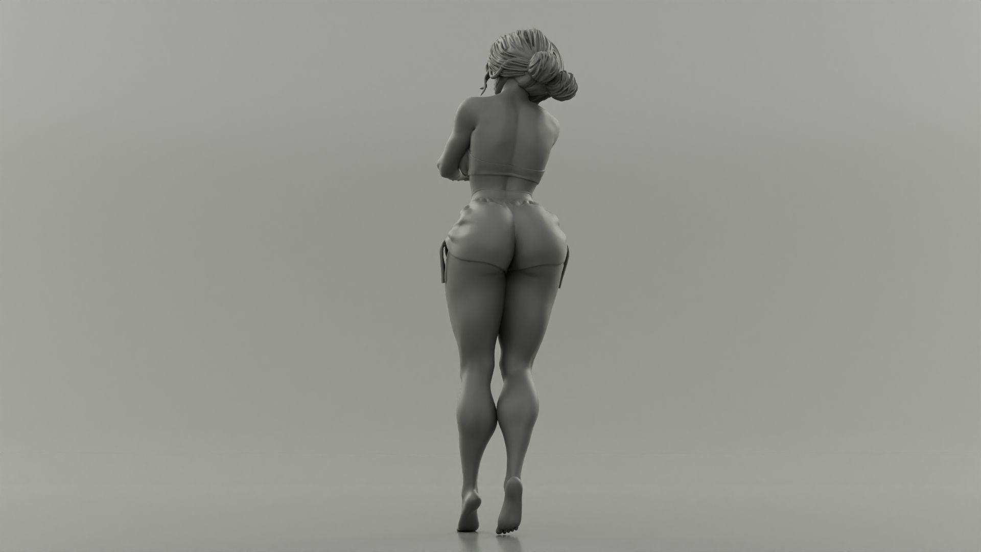 Beautiful Girl Leaning Against 3D print model_9