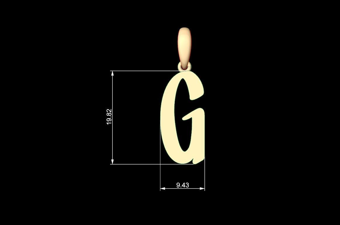 Initial Letters Pendant Solander G 3D print model_4