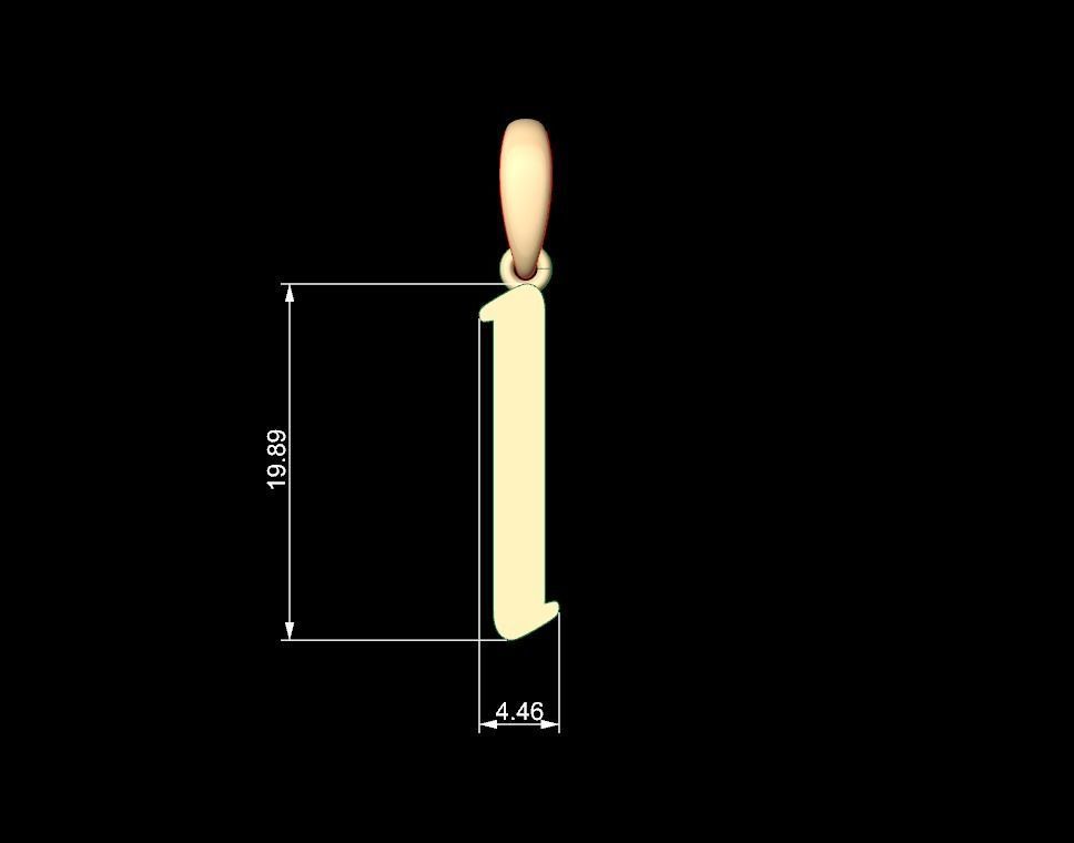 Initial Letters Pendant Solander I 3D print model_4