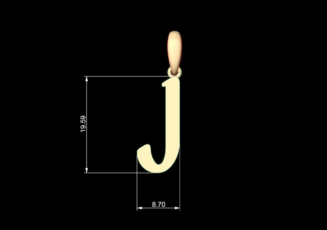 Initial Letters Pendant Solander J 3D print model_4