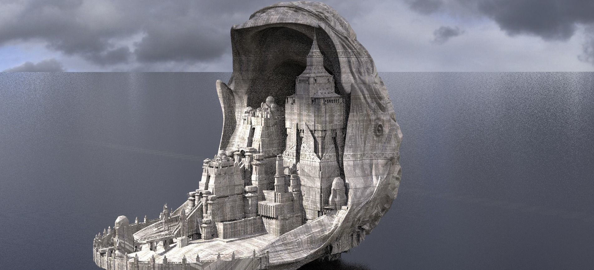 Easter Egg Fantasy City Kit bash 3D model_1