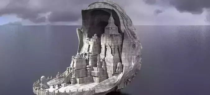 Easter Egg Fantasy City Kit bash 3D model
