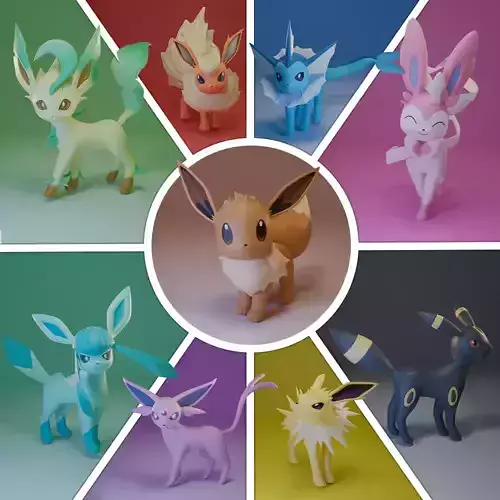 Pokemon - All Eeveelutions  3D print model