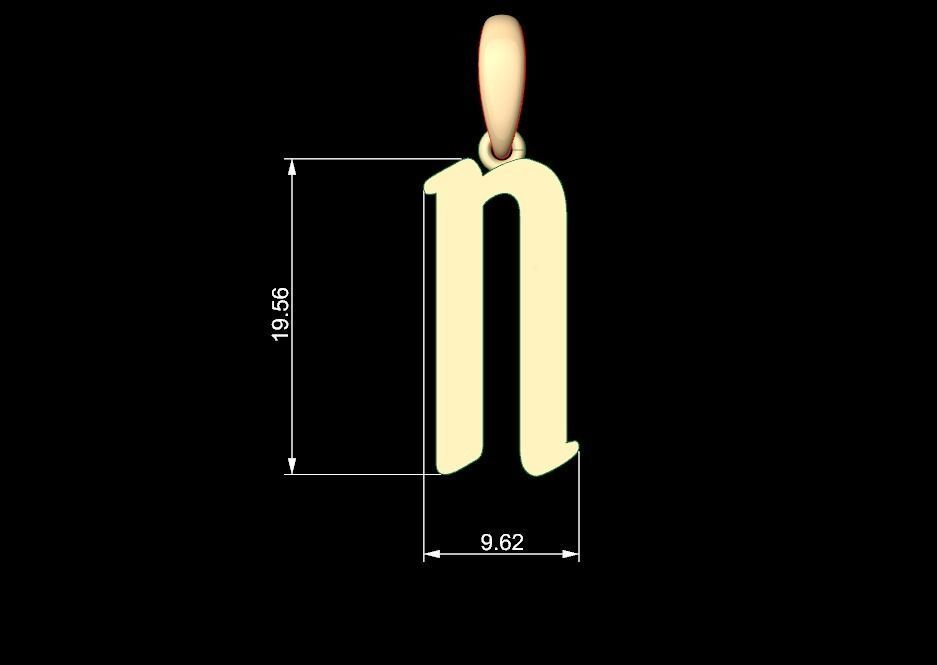 Initial Letters Pendant Solander N 3D print model_4