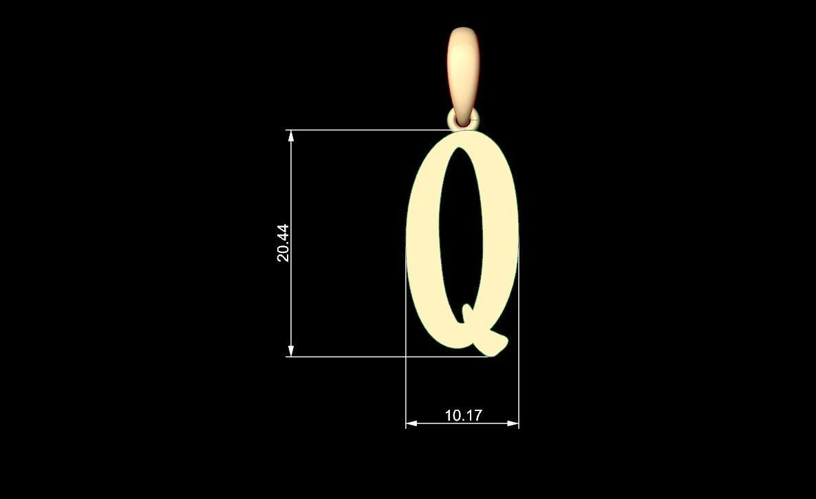 Initial Letters Pendant Solander Q 3D print model_4