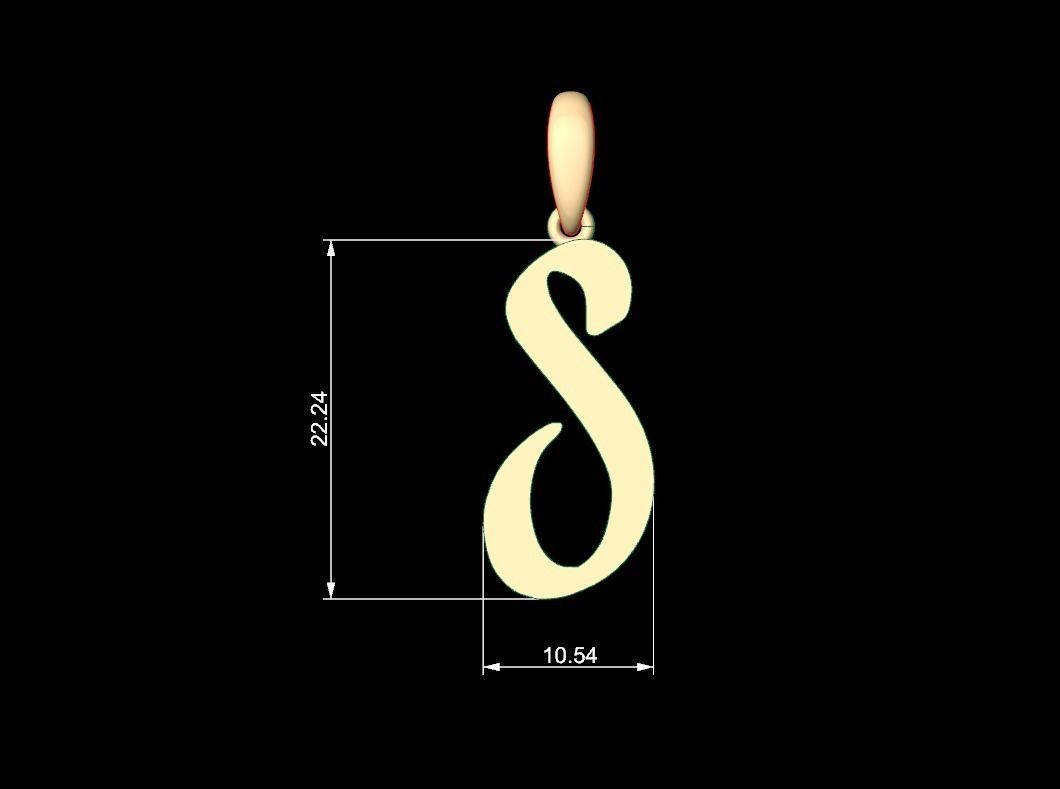Initial Letters Pendant Solander S 3D print model_4