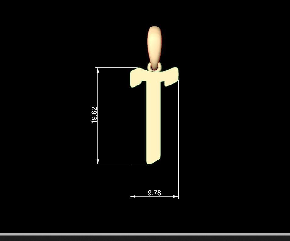 Initial Letters Pendant Solander T 3D print model_4