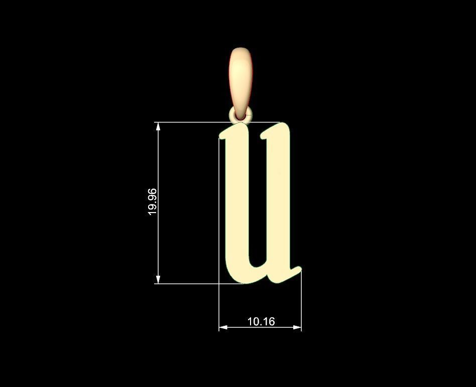 Initial Letters Pendant Solander U 3D print model_4