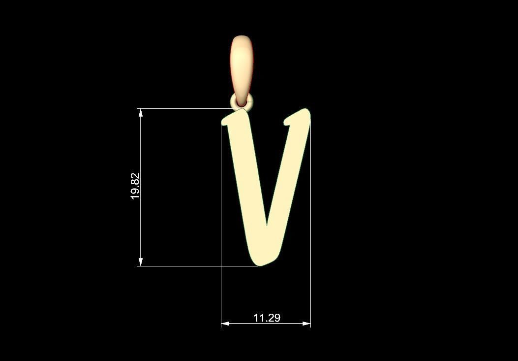 Initial Letters Pendant Solander V 3D print model_4