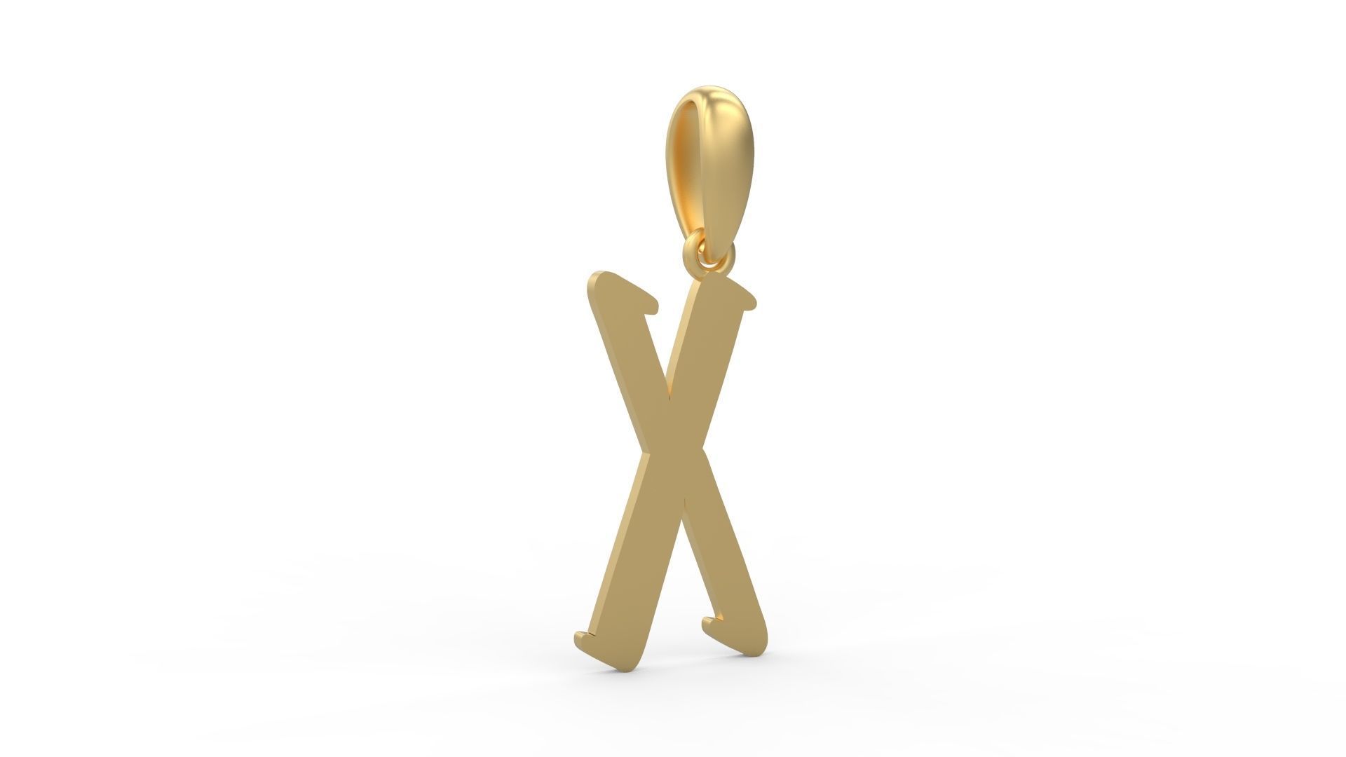 Initial Letters Pendant Solander X 3D print model_3