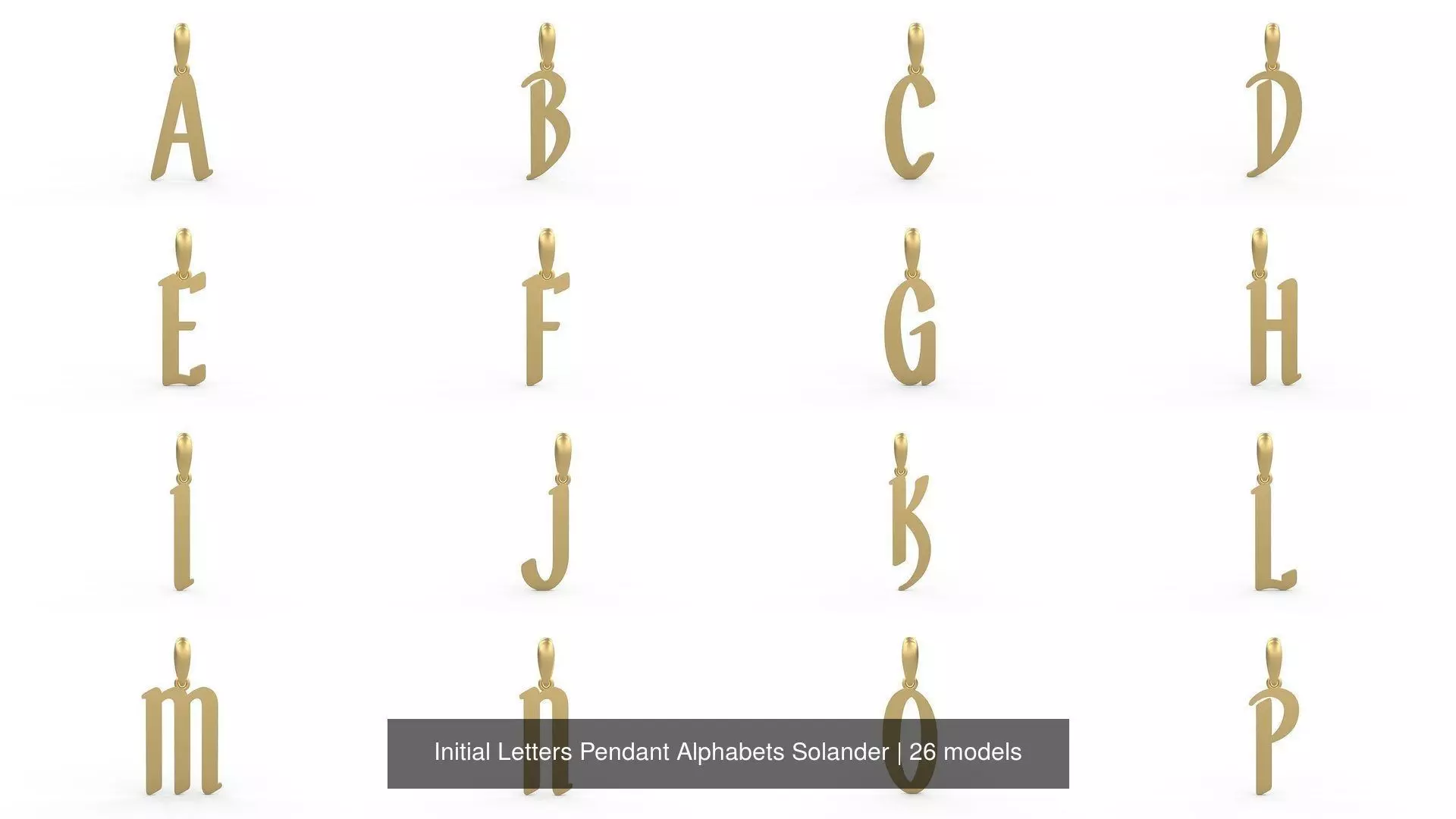 Initial Letters Pendant Alphabets Solander 3D Model Collection_0