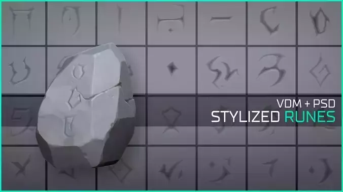 Free Stylized Runes - Over 40 VDM alpha zbrushes and more Texture