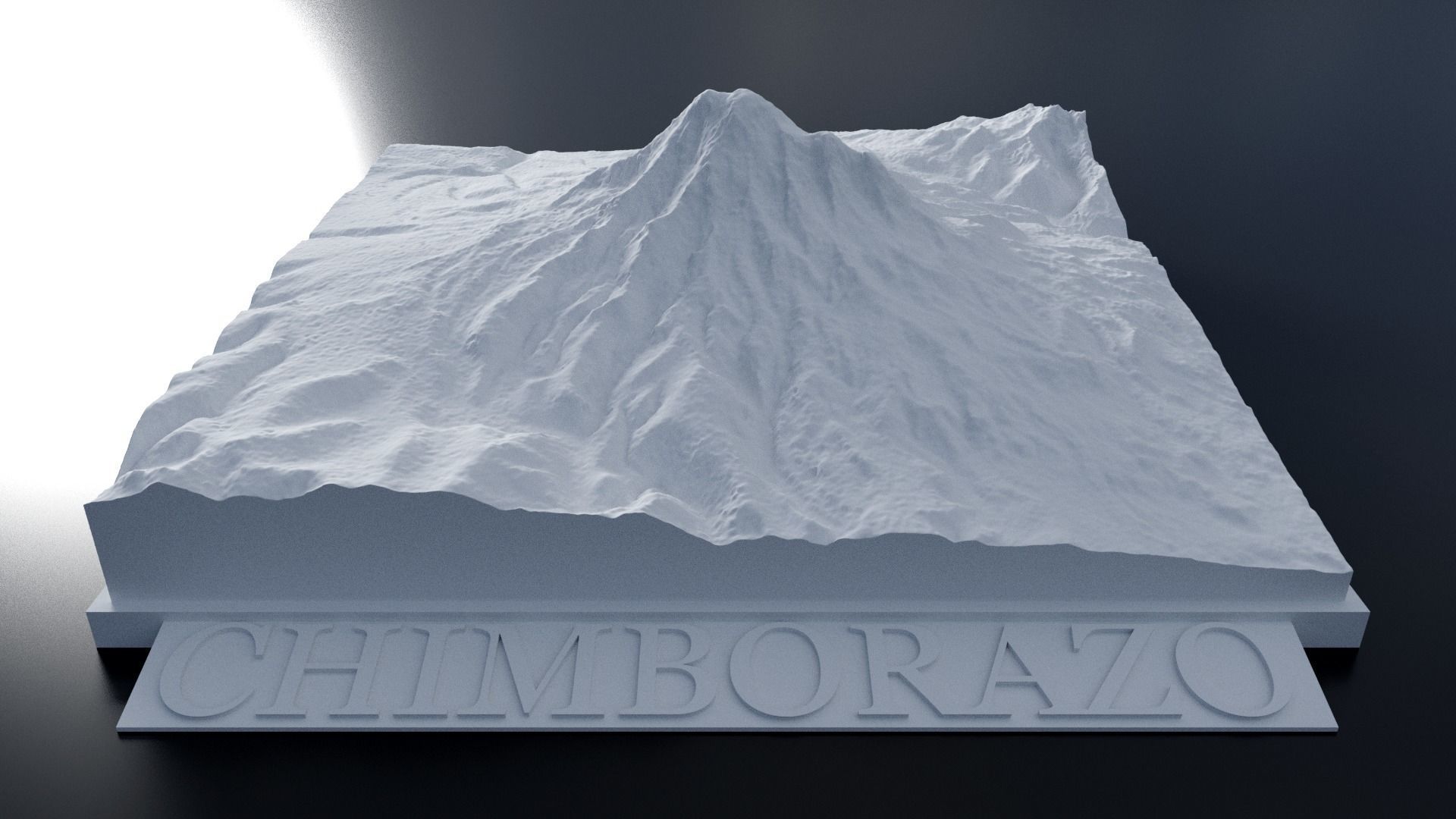 Chimborazo 3D Print mountain 3D print model_6