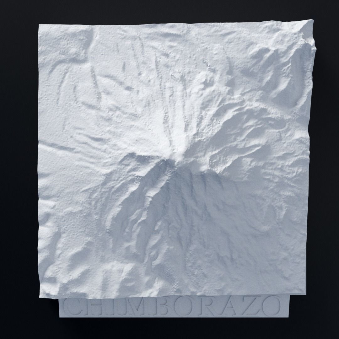 Chimborazo 3D Print mountain 3D print model_4