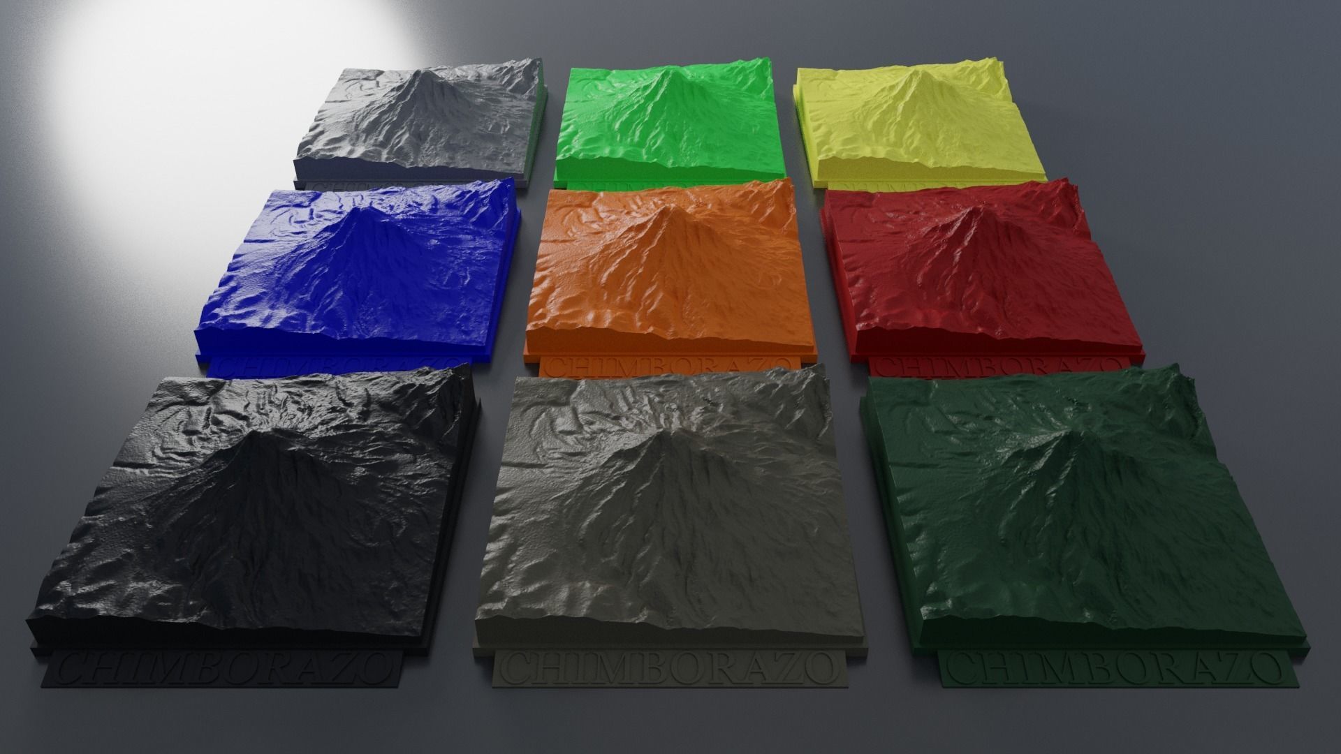 Chimborazo 3D Print mountain 3D print model_8