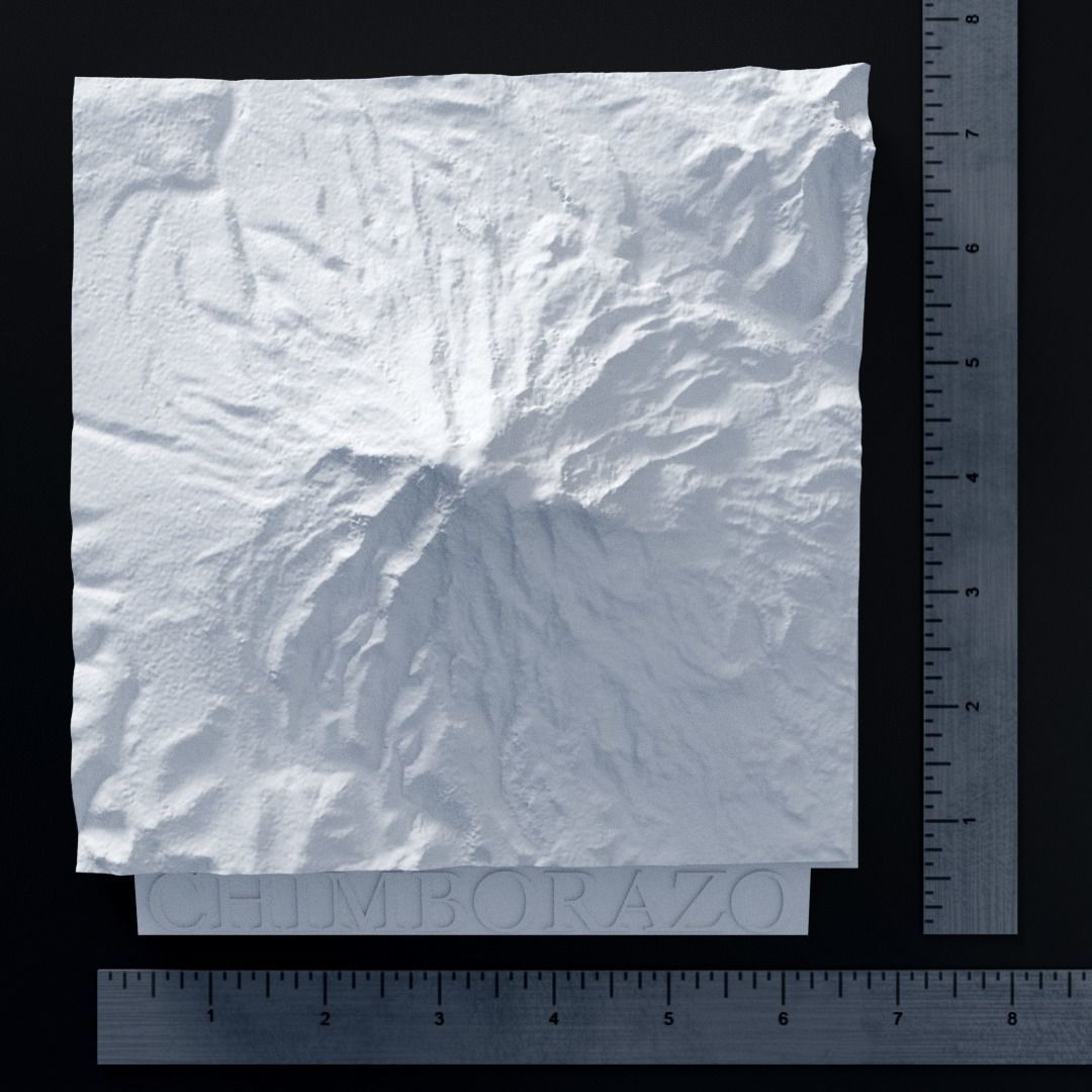 Chimborazo 3D Print mountain 3D print model_7