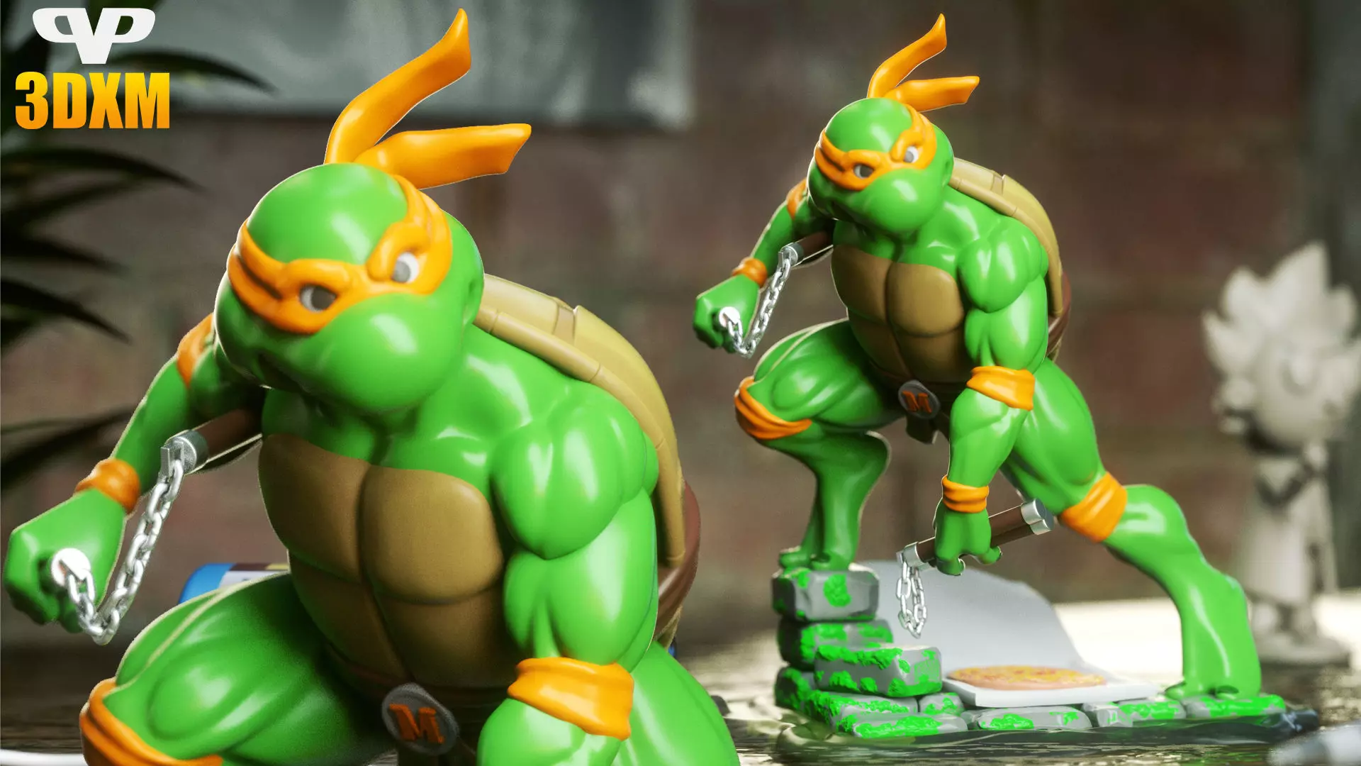 TMNT Michelangelo STL for 3D Printing ChibiSTL 3DXM 3D print model