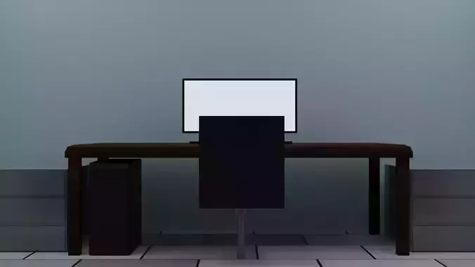 Simple Cubical Office Model - LowPoly